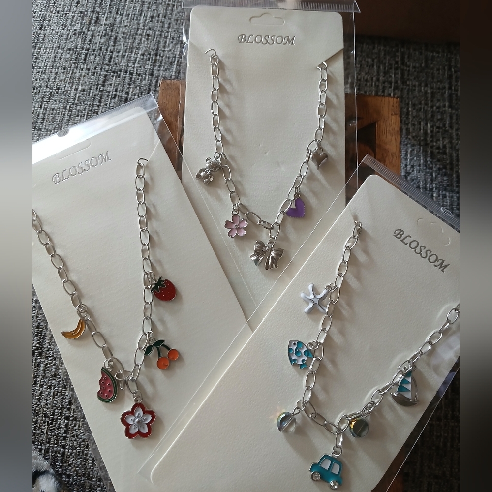 Silver Or Gold Charm Necklace 3 Designs Pick One NWT